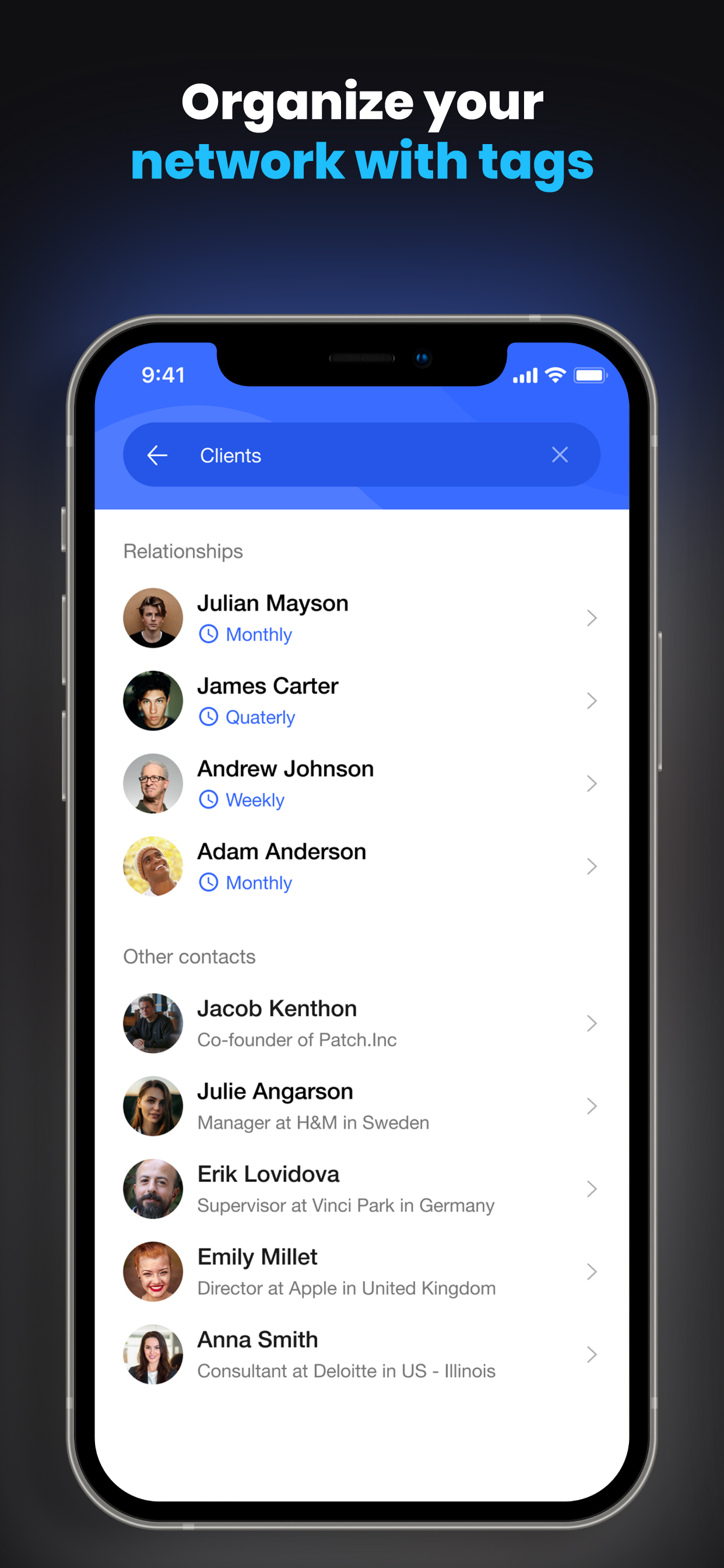 screenshot of Covve App